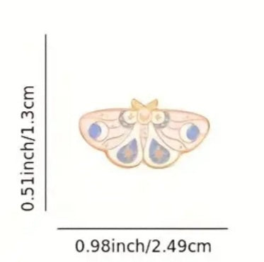 'Moons and Stars Moth' enamel pin/brooch