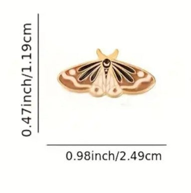 'Moons and Stars Moth' enamel pin/brooch